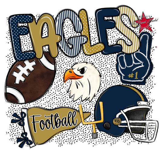 Eagles Football Spirit-Navy & Gold