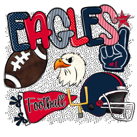 Eagles Football Spirit-Navy & Red