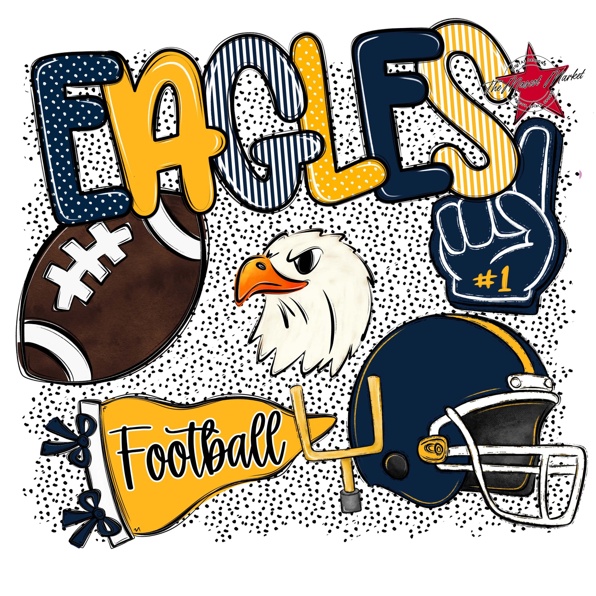 Eagles Football Spirit-Navy & Yellow