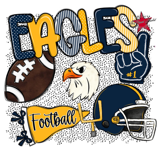 Eagles Football Spirit-Navy & Yellow