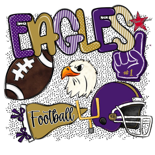 Eagles Football Spirit-Purple & Gold