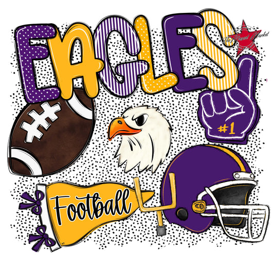 Eagles Football Spirit-Purple & Yellow