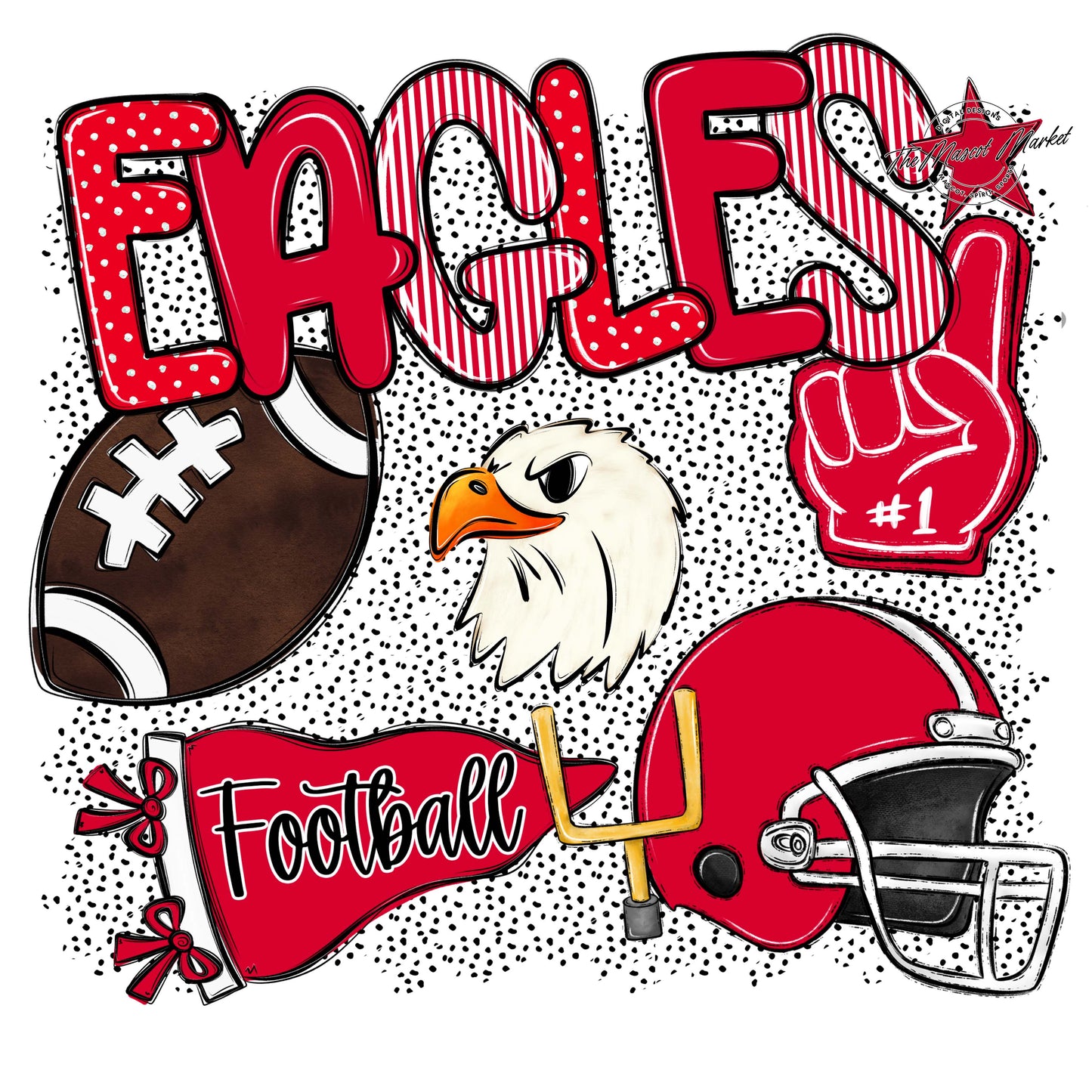 Eagles Football Spirit-Red