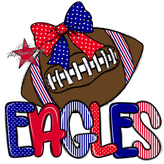 Eagles Football Spirit Design-Blue & Red