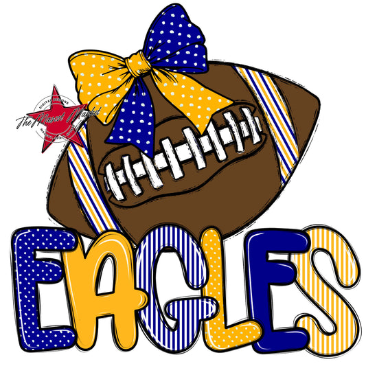 Eagles Football Spirit Design-Blue & Yellow