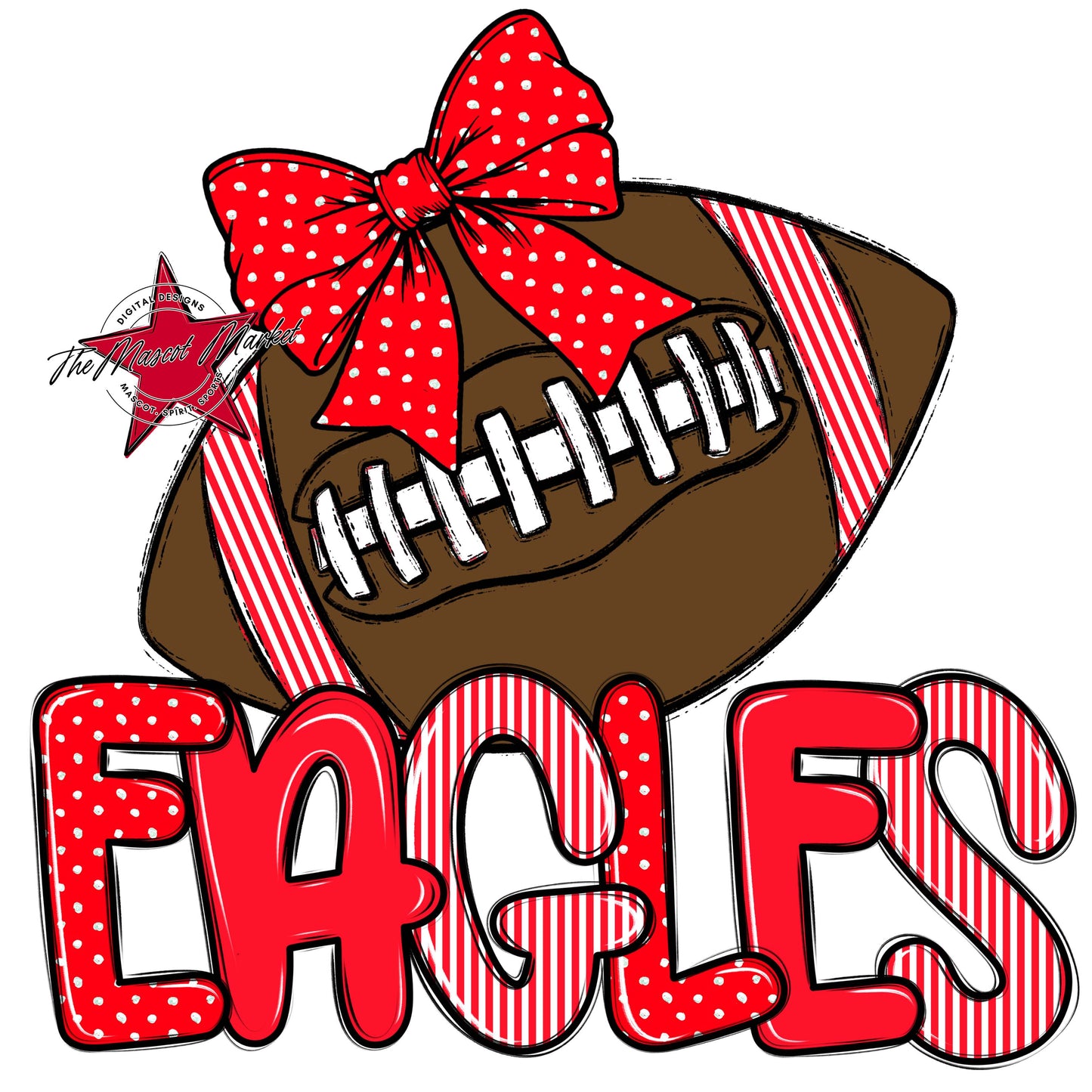 Eagles Football Spirit Design-Bright Red