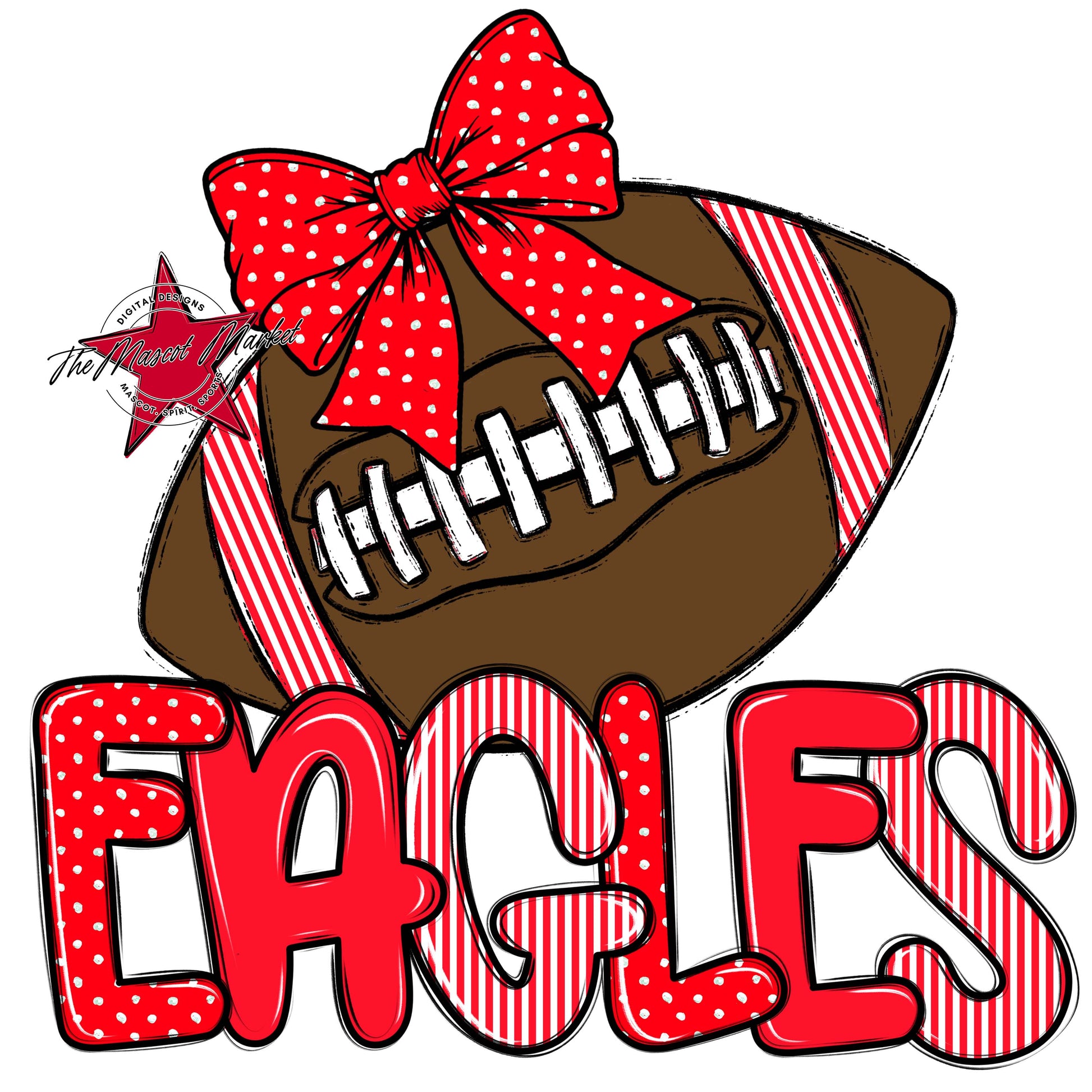 Eagles Football Spirit Design-Bright Red