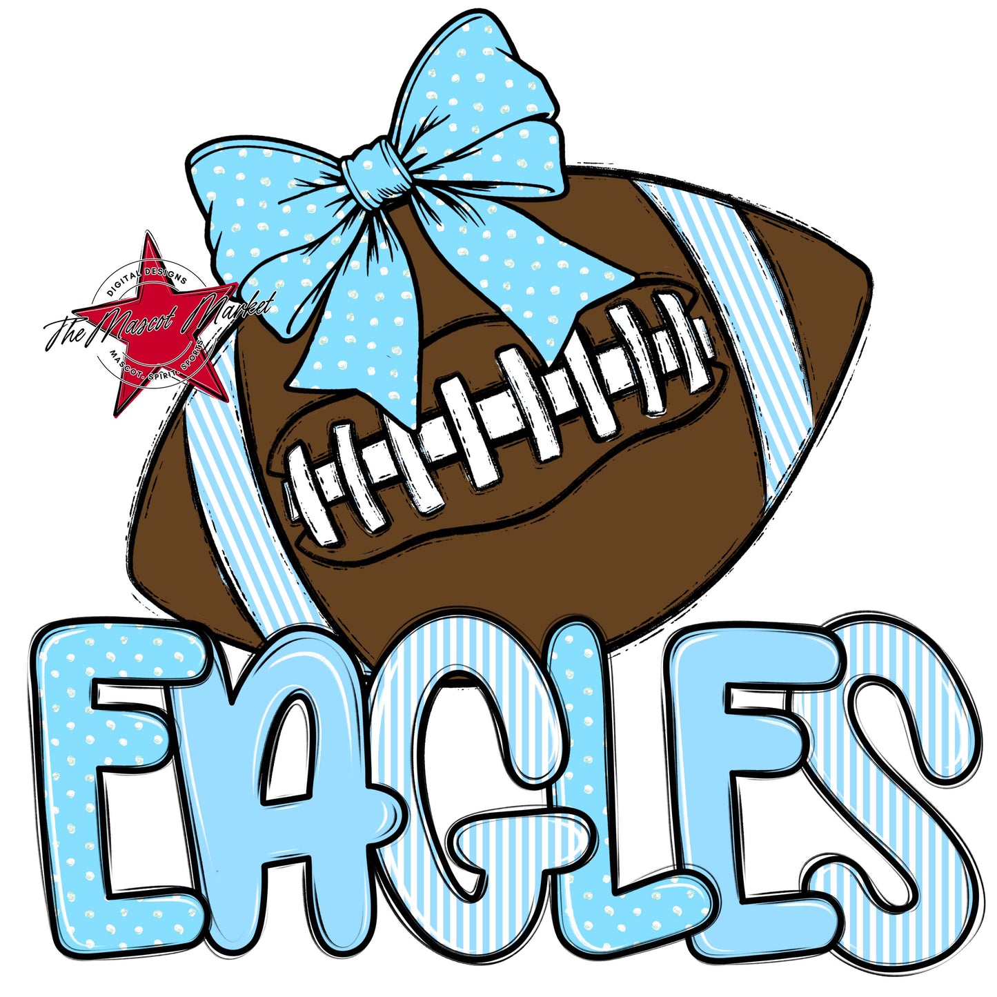 Eagles Football Spirit Design-Columbia Blue