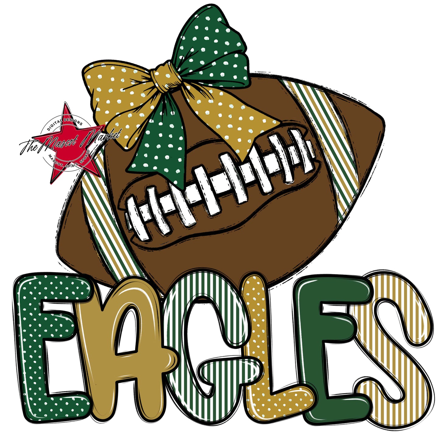 Eagles Football Spirit Design-Green & Gold