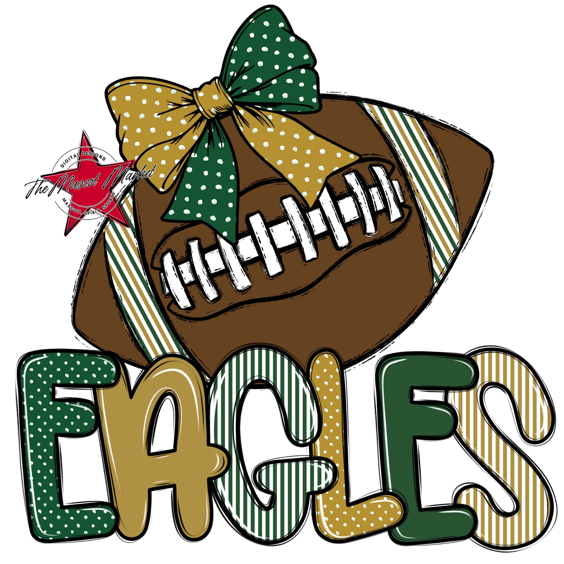 Eagles Football Spirit Design-Green & Gold