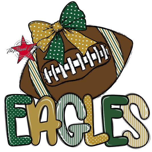Eagles Football Spirit Design-Green & Gold