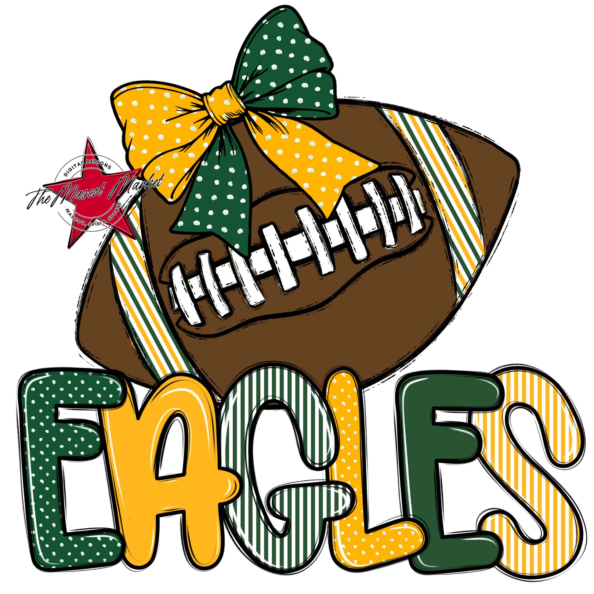 Eagles Football Spirit Design-Green & Yellow
