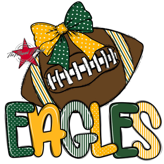 Eagles Football Spirit Design-Green & Yellow