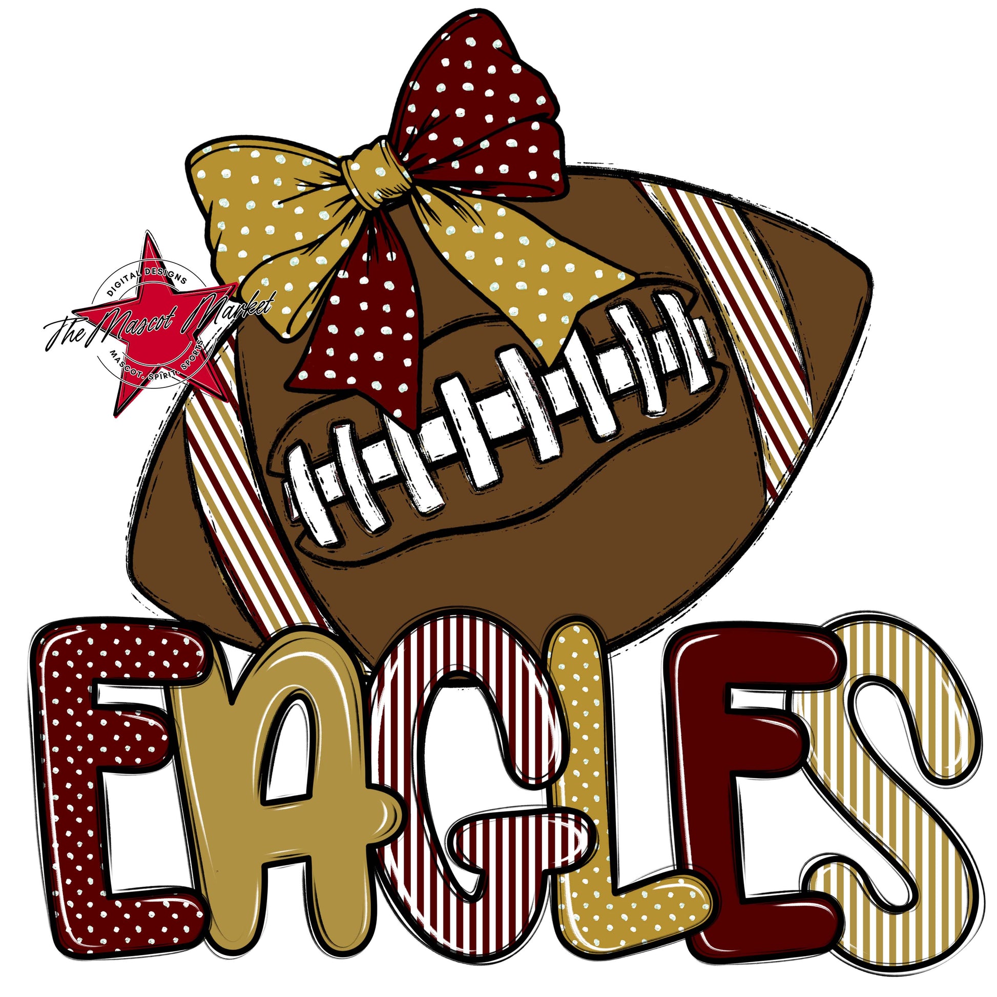 Eagles Football Spirit Design-Maroon & Gold