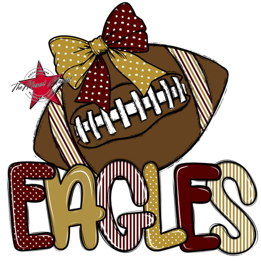 Eagles Football Spirit Design-Maroon & Gold