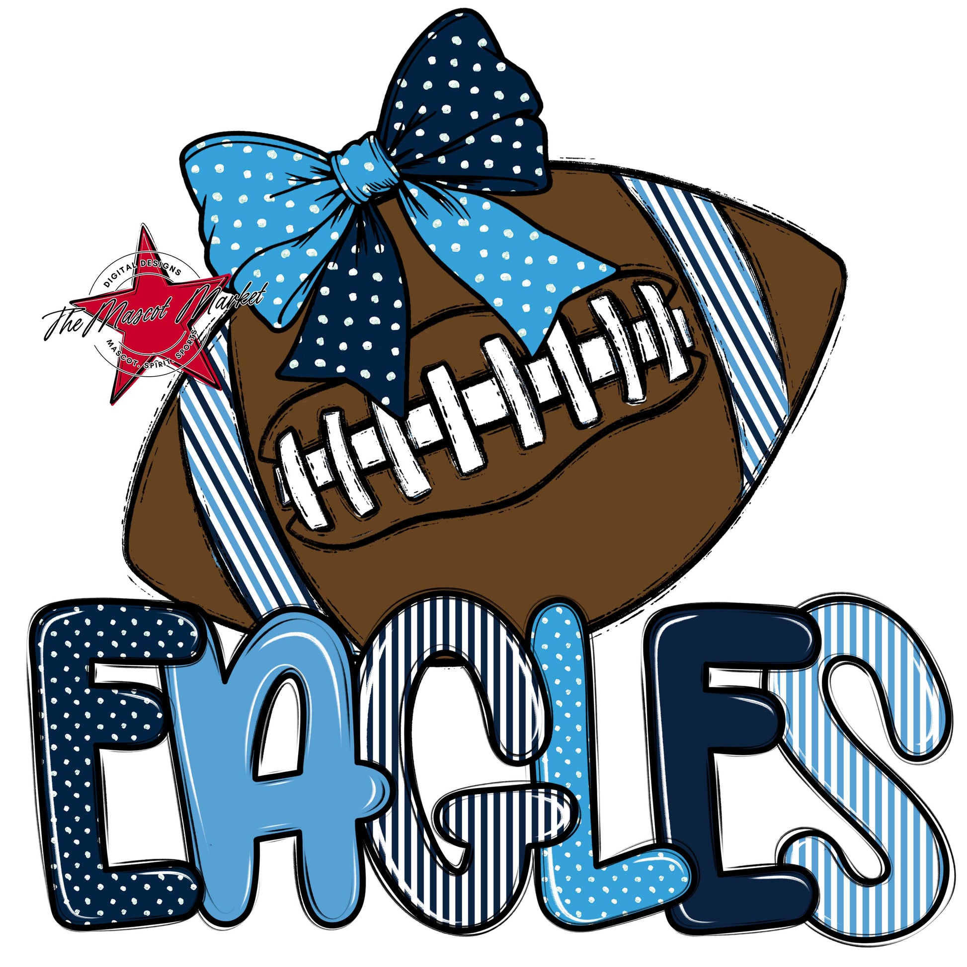 Eagles Football Spirit Design-Navy & Carolina Blue
