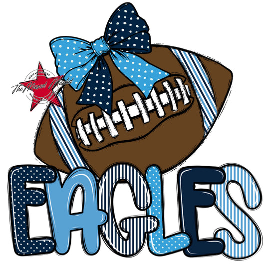 Eagles Football Spirit Design-Navy & Carolina Blue