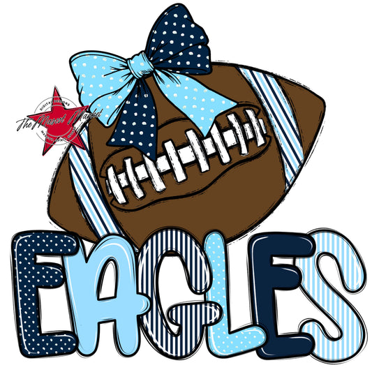 Eagles Football Spirit Design-Navy & Columbia Blue