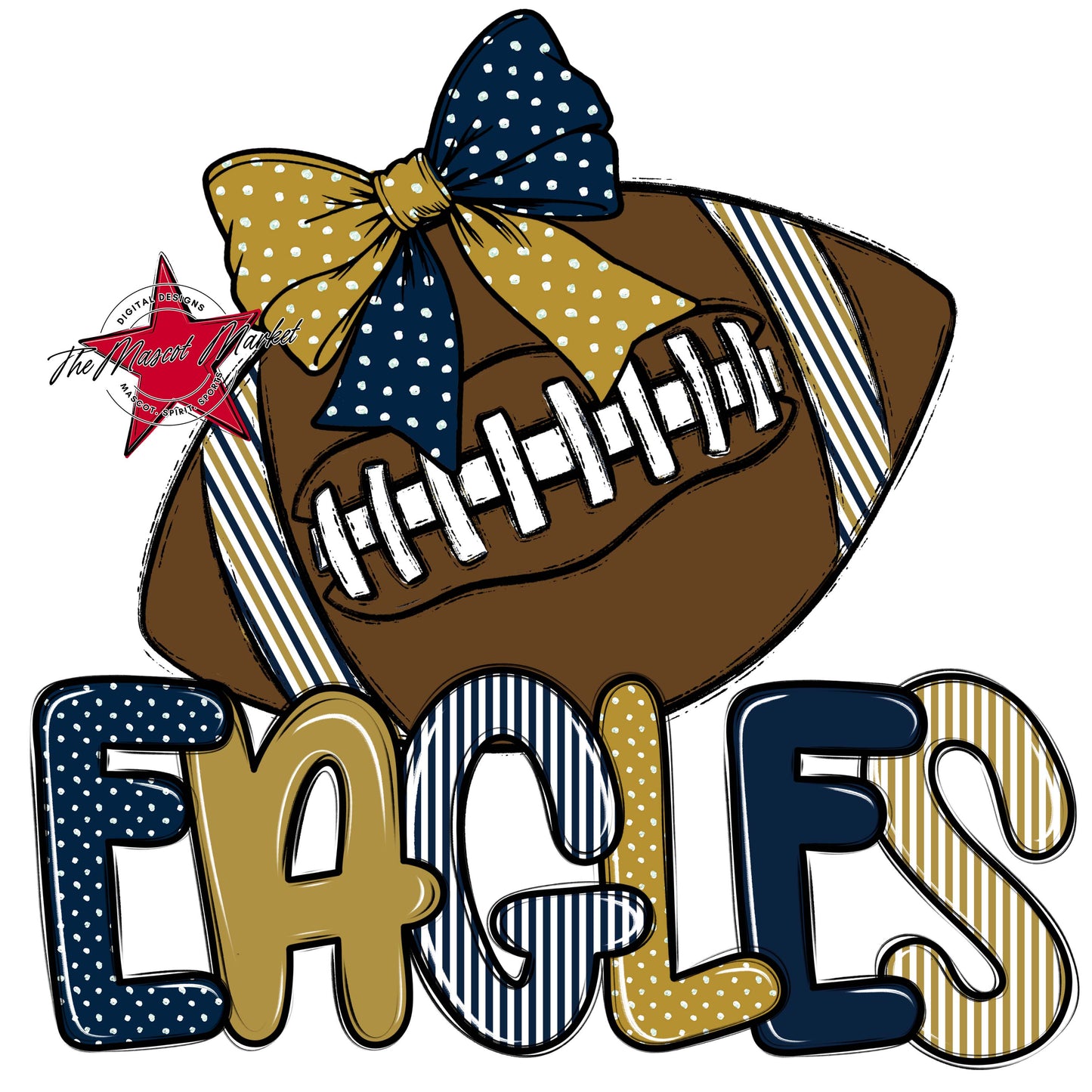 Eagles Football Spirit Design-Navy & Gold