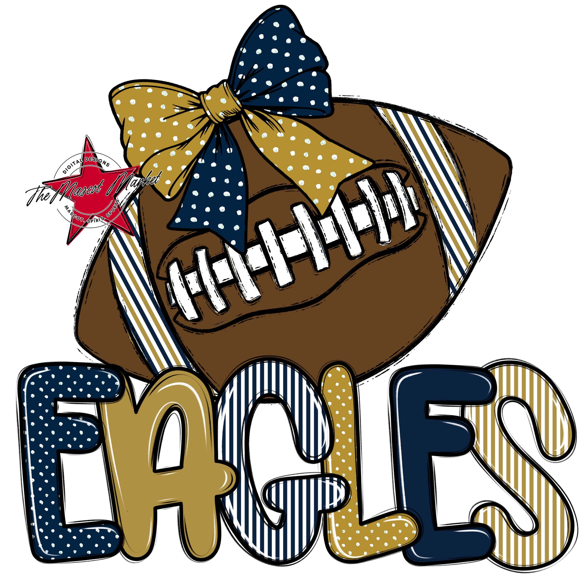 Eagles Football Spirit Design-Navy & Gold