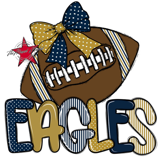 Eagles Football Spirit Design-Navy & Gold