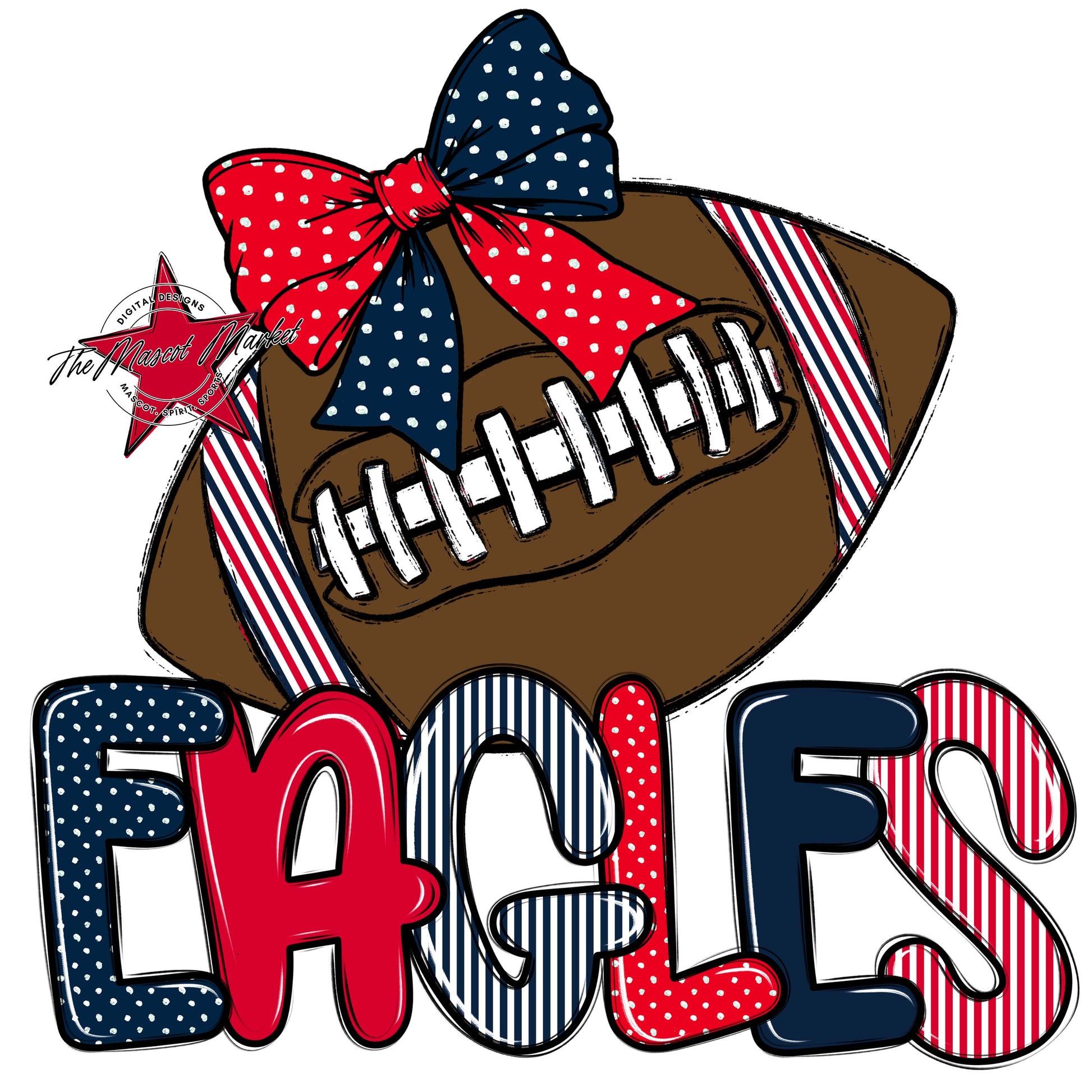 Eagles Football Spirit Design-Navy & Red