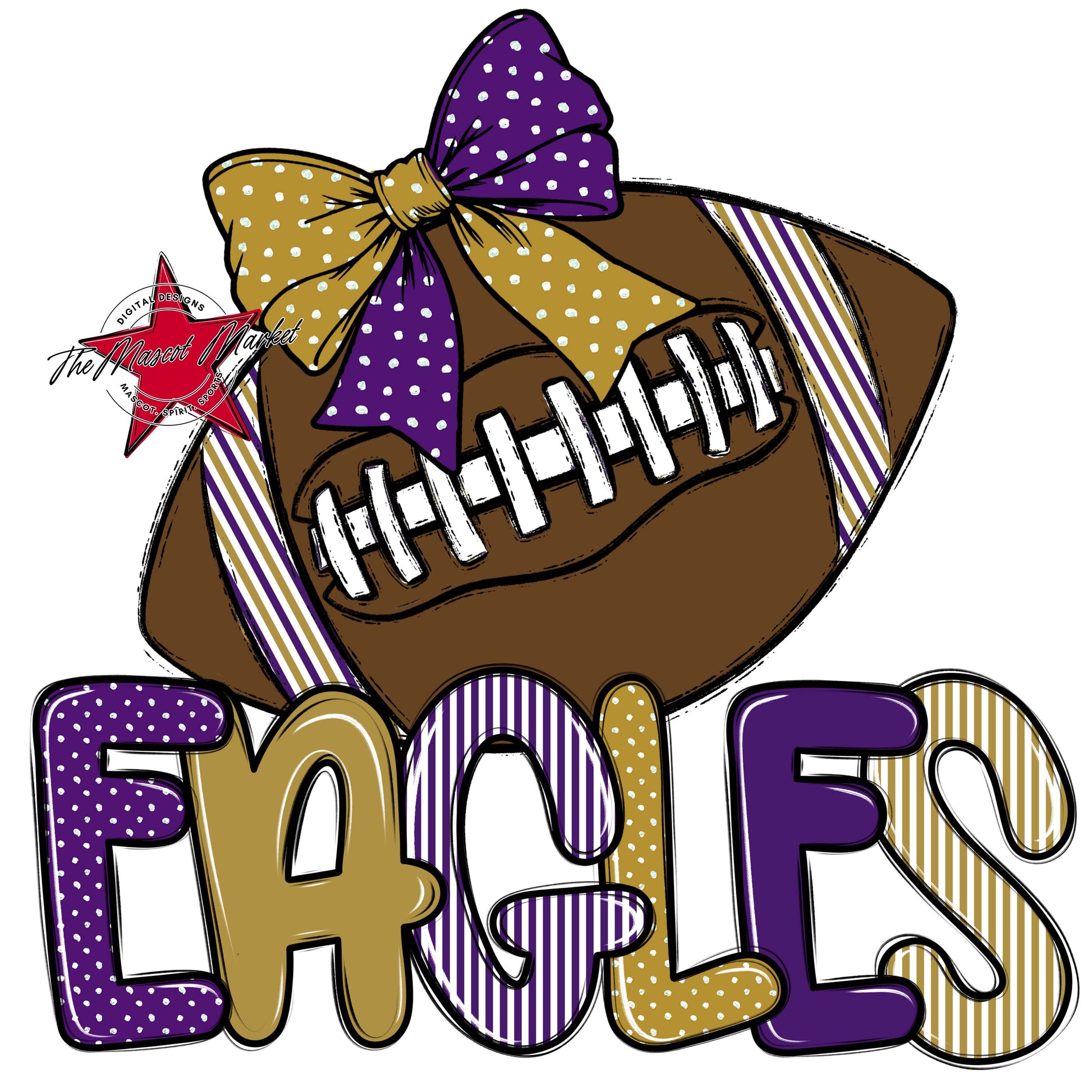 Eagles Football Spirit Design-Purple & Gold