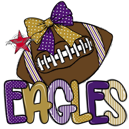 Eagles Football Spirit Design-Purple & Gold