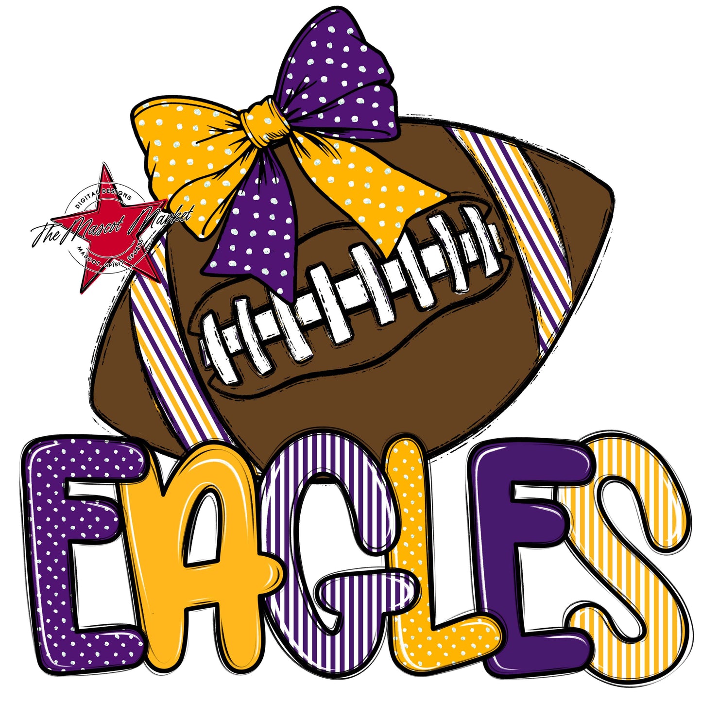 Eagles Football Spirit Design-Purple & Yellow
