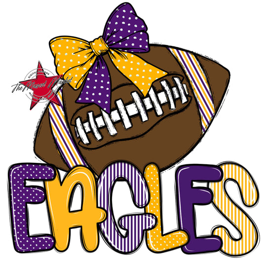Eagles Football Spirit Design-Purple & Yellow