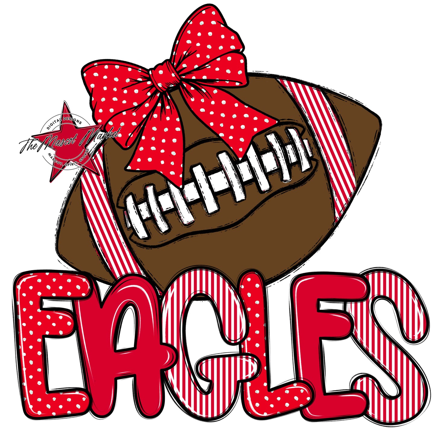 Eagles Football Spirit Design-Red