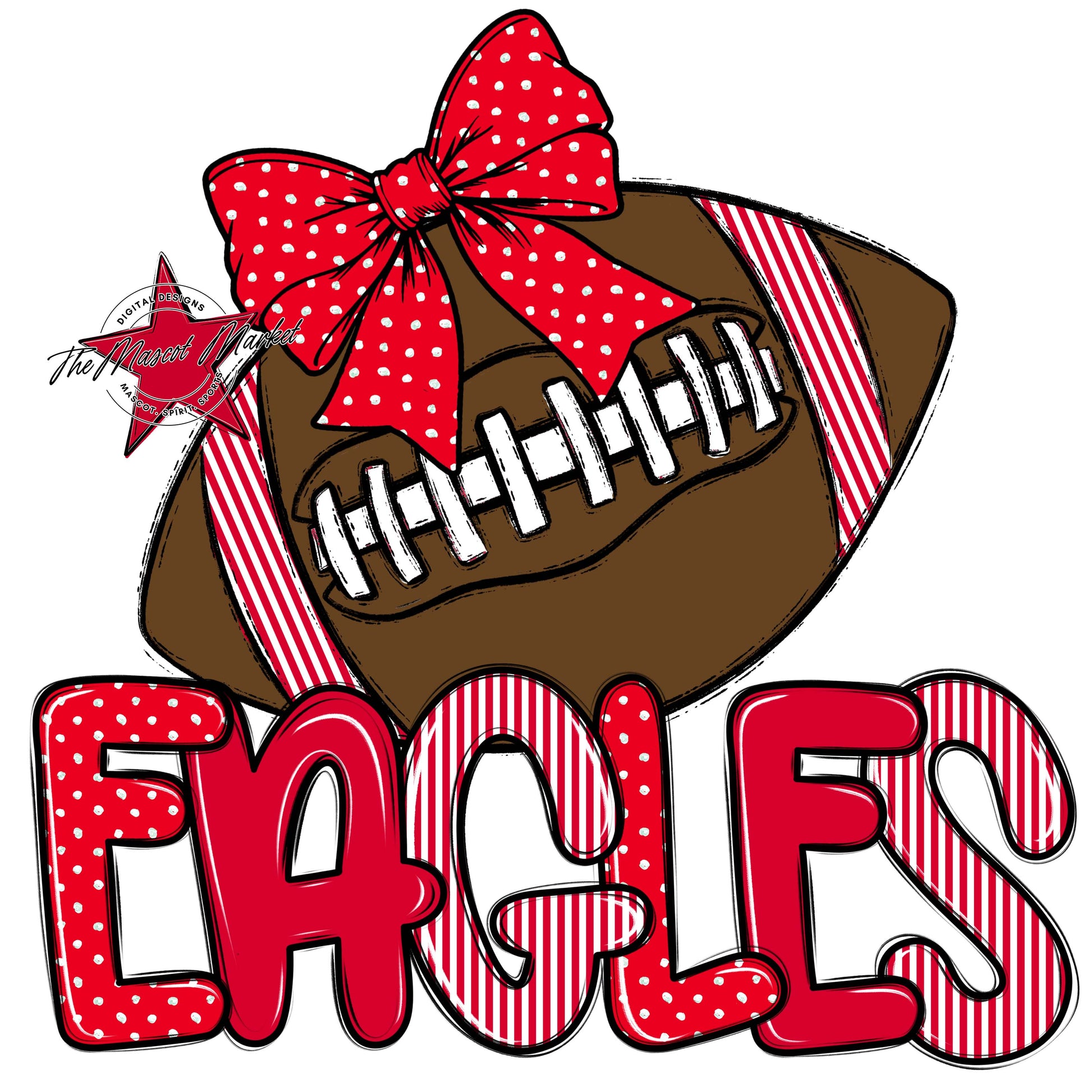 Eagles Football Spirit Design-Red