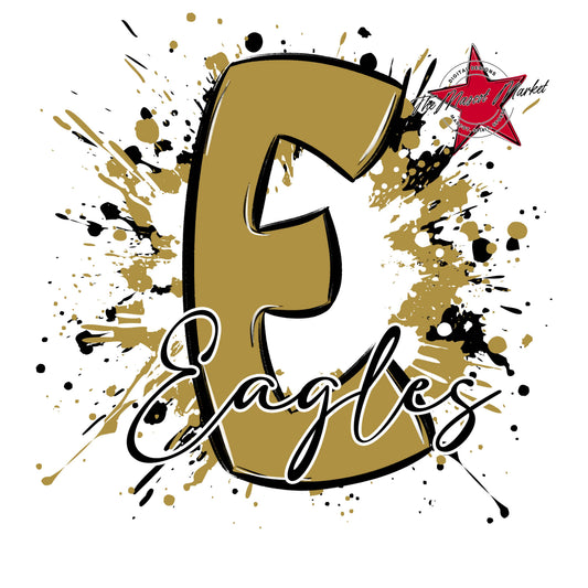 Eagles Mascot Splatter-Gold