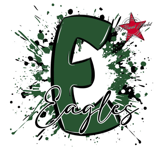 Eagles Mascot Splatter-Green