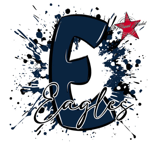 Eagles Mascot Splatter-Navy