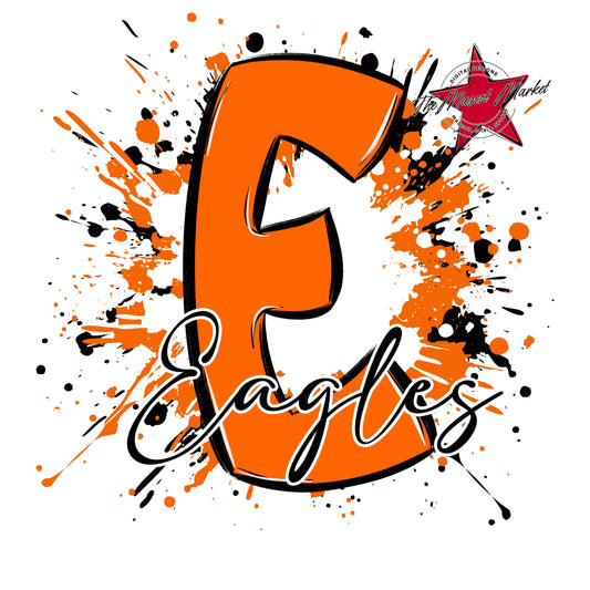 Eagles Mascot Splatter-Orange