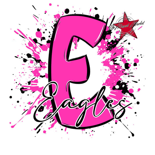 Eagles Mascot Splatter-Pink