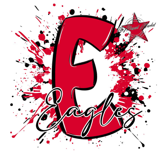 Eagles Mascot Splatter-Red