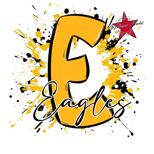 Eagles Mascot Splatter-Yellow