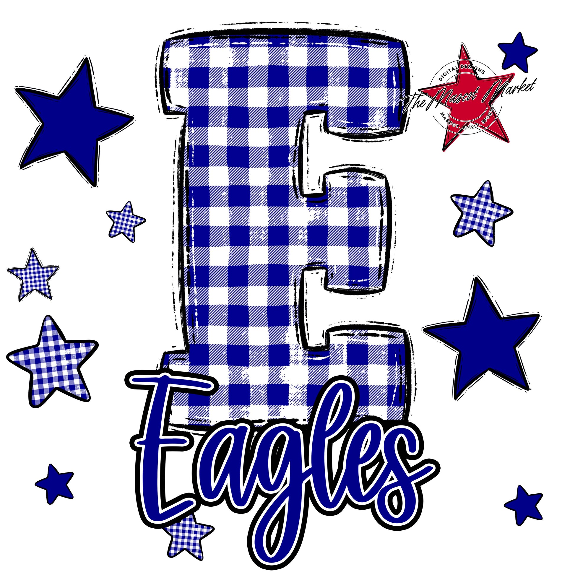 Eagles Plaid Star Design-Blue