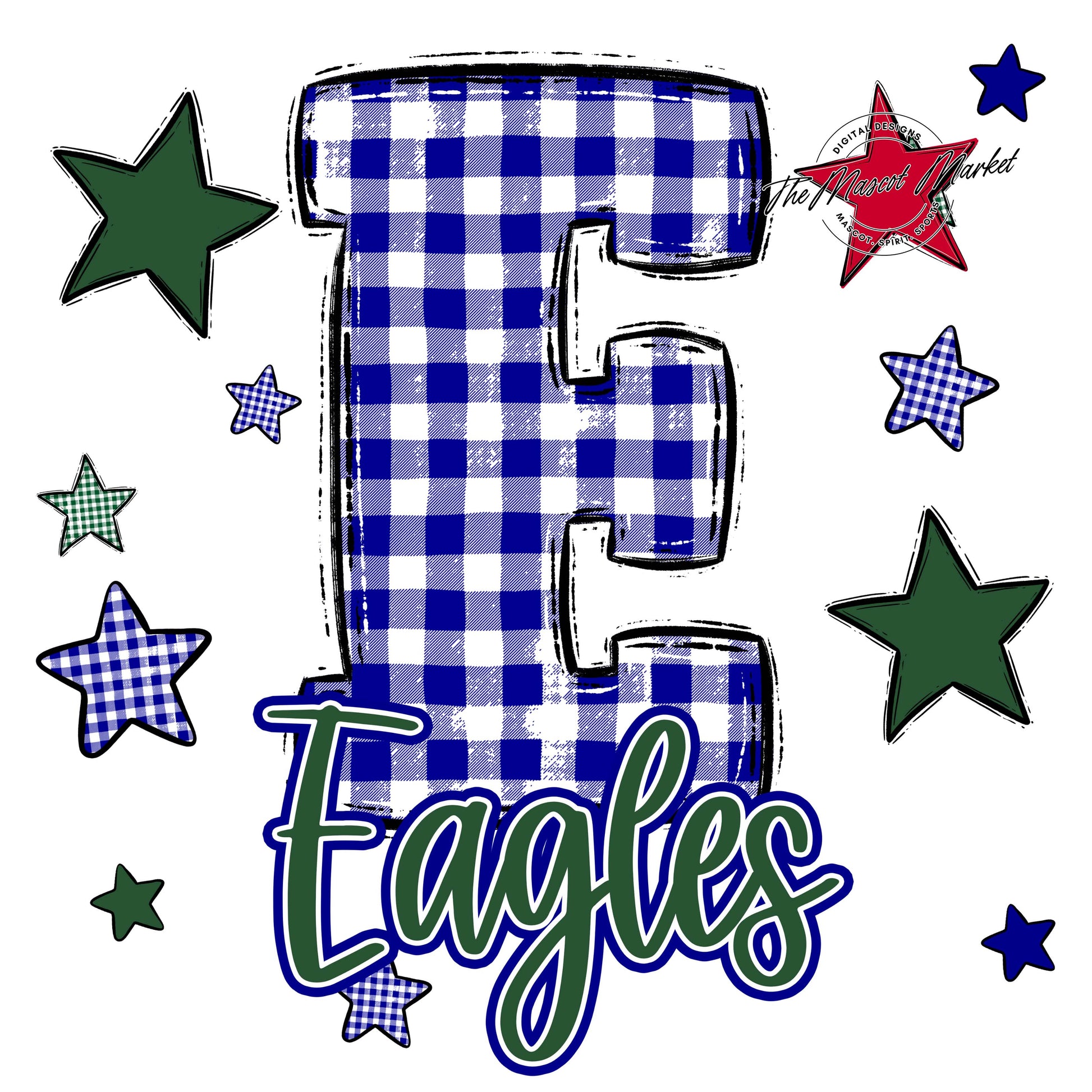 Eagles Plaid Star Design-Blue & Green