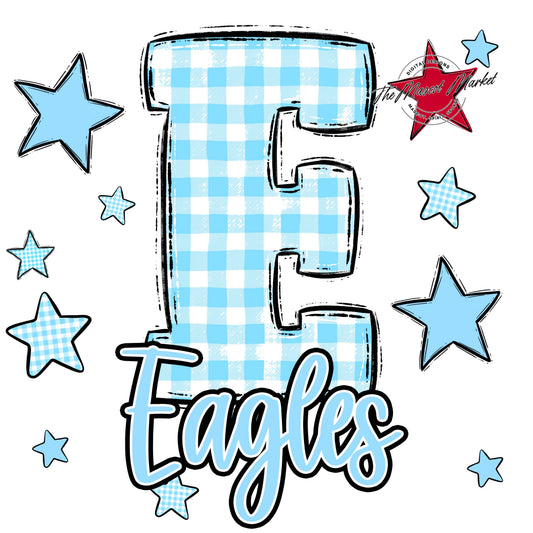 Eagles Plaid Star Design-Columbia Blue