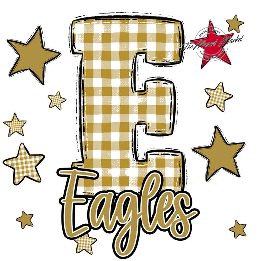 Eagles Plaid Star Design-Gold