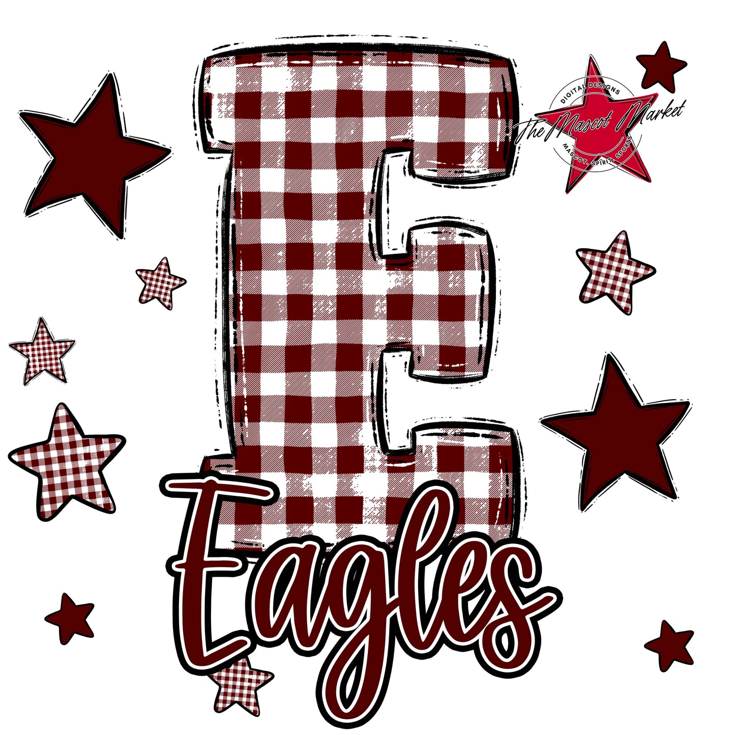Eagles Plaid Star Design-Maroon
