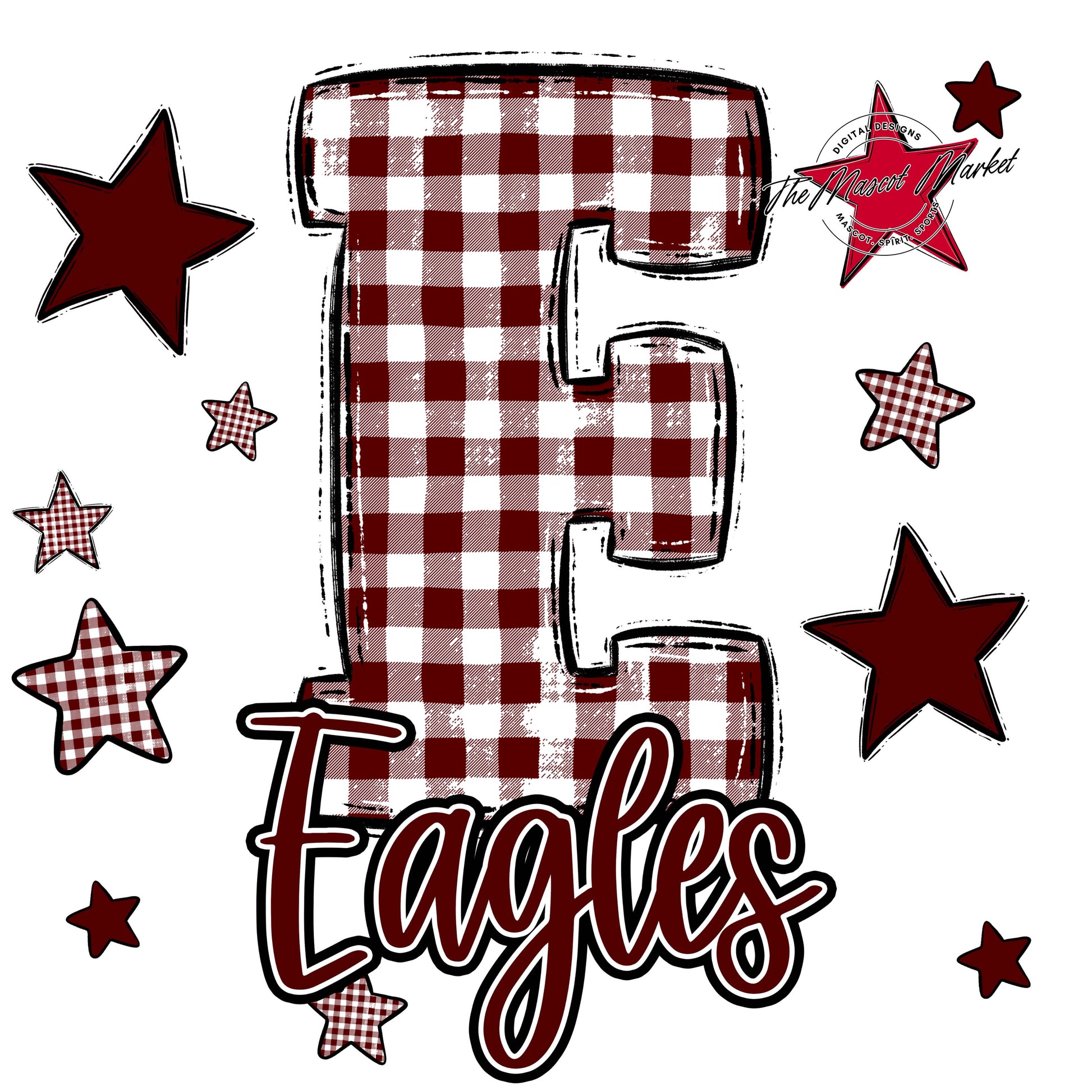 Eagles Plaid Star Design-Maroon