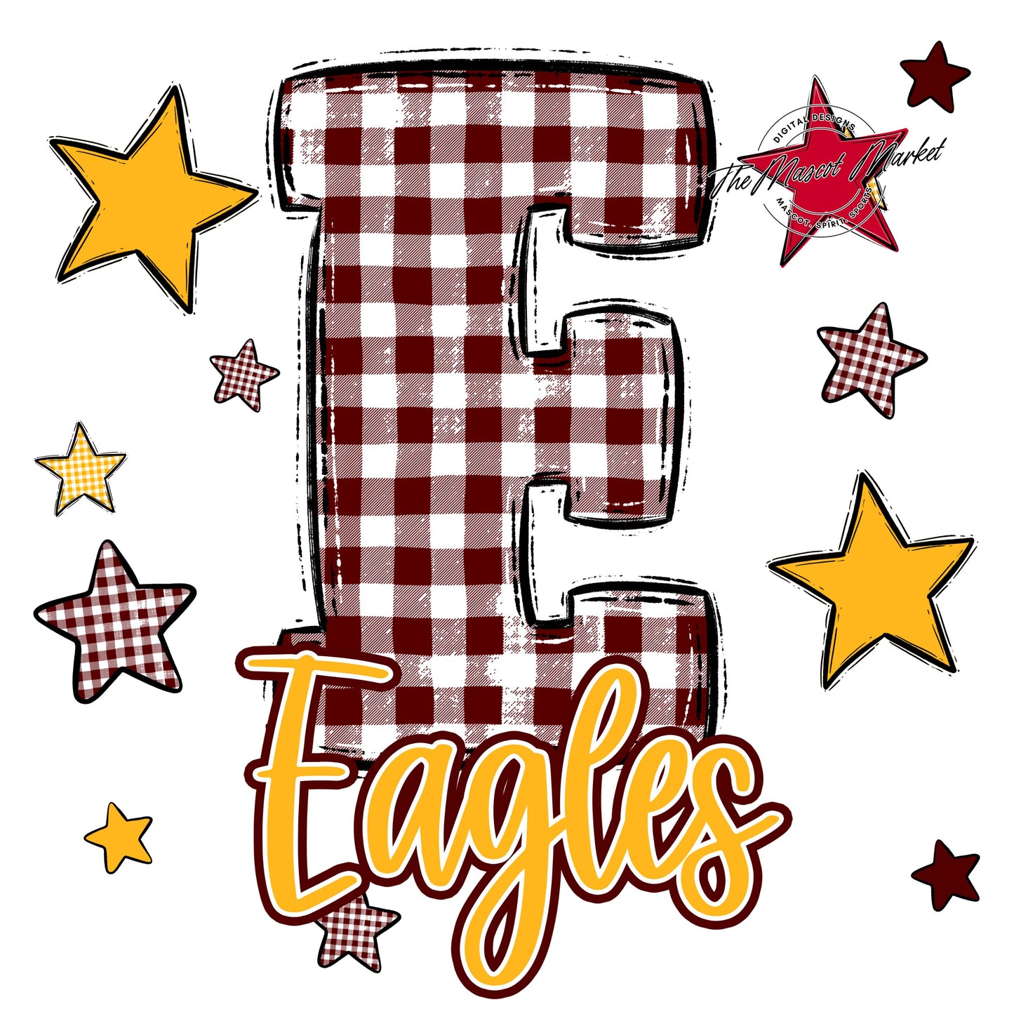 Eagles Plaid Star Design-Maroon & Yellow