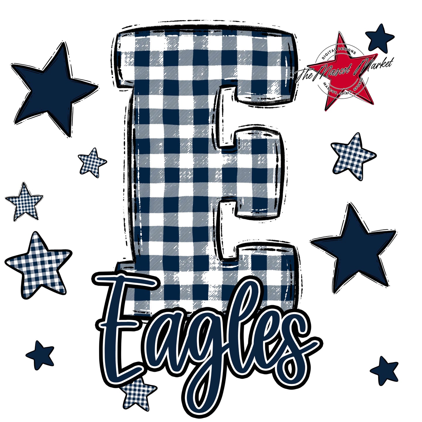 Eagles Plaid Star Design-Navy