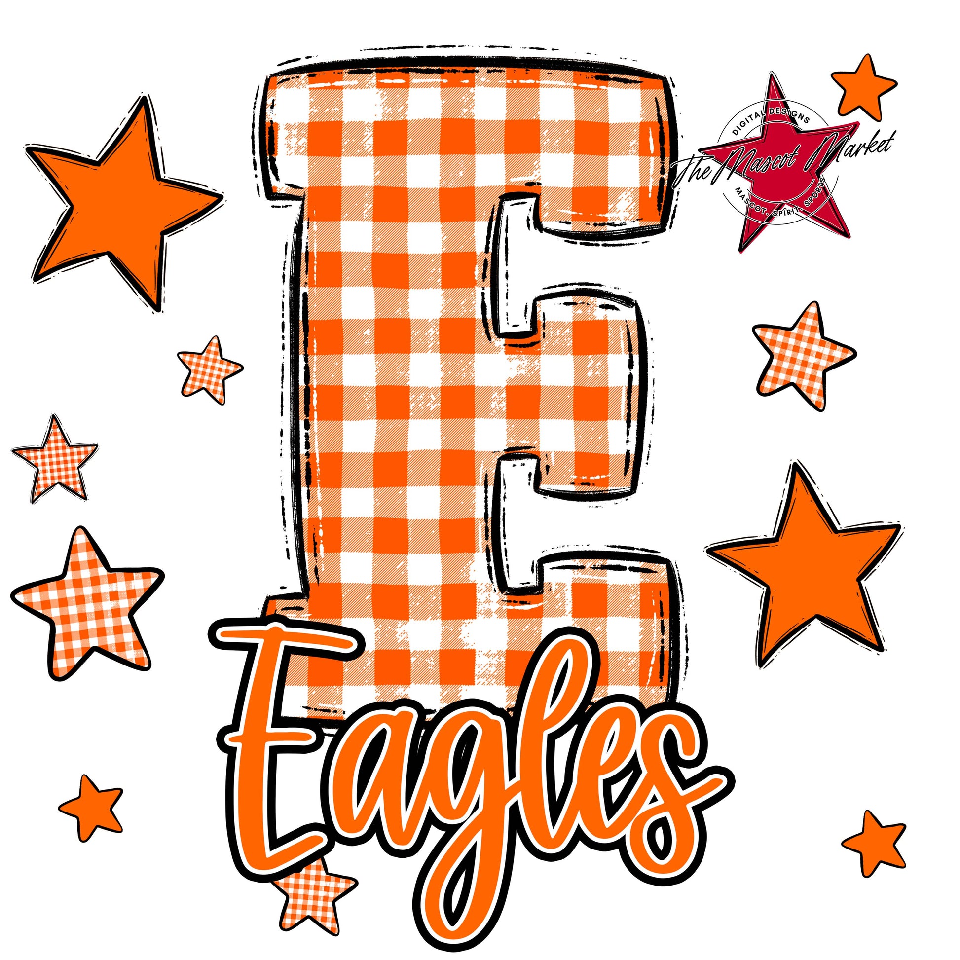 Eagles Plaid Star Design-Orange