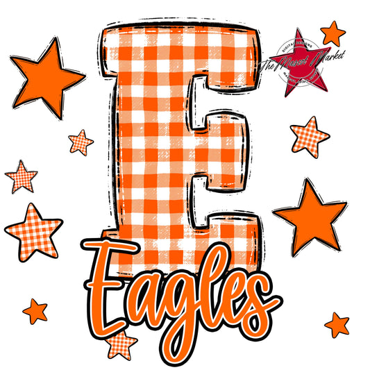 Eagles Plaid Star Design-Orange