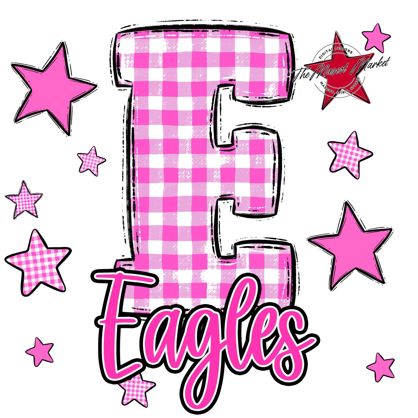 Eagles Plaid Star Design-Pink
